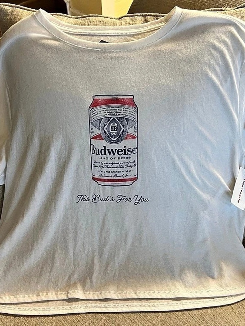 Budweiser x Lucky Brand graphic tee Graphic Tee White Size Large NWT